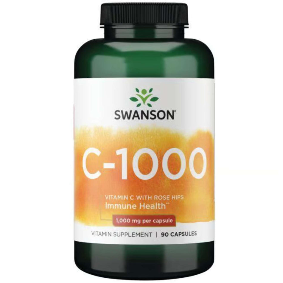 Vitamin C 1000 + Rosehips (90 Caps, 1000mg)