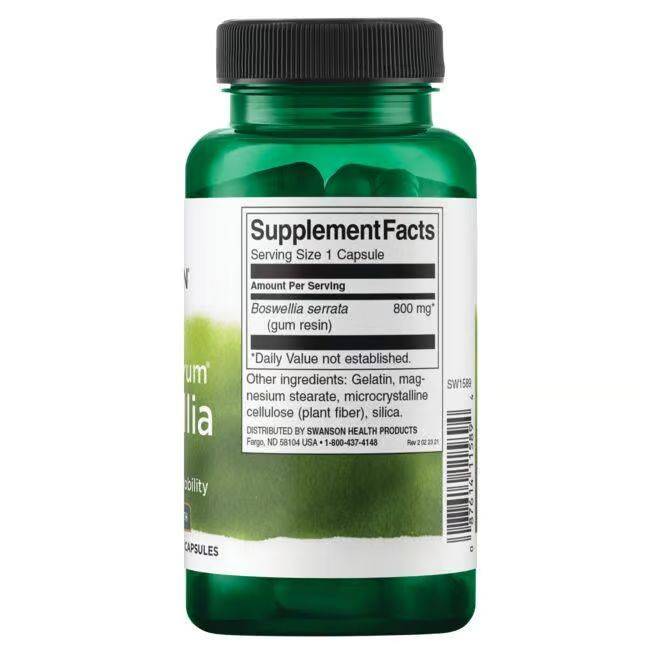 SW1589 - Boswellia Double Strength (60 Caps, 800mg) - label