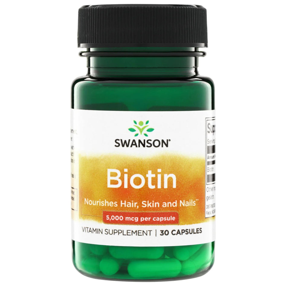 Biotin (100 kapslar, 5000 mcg)