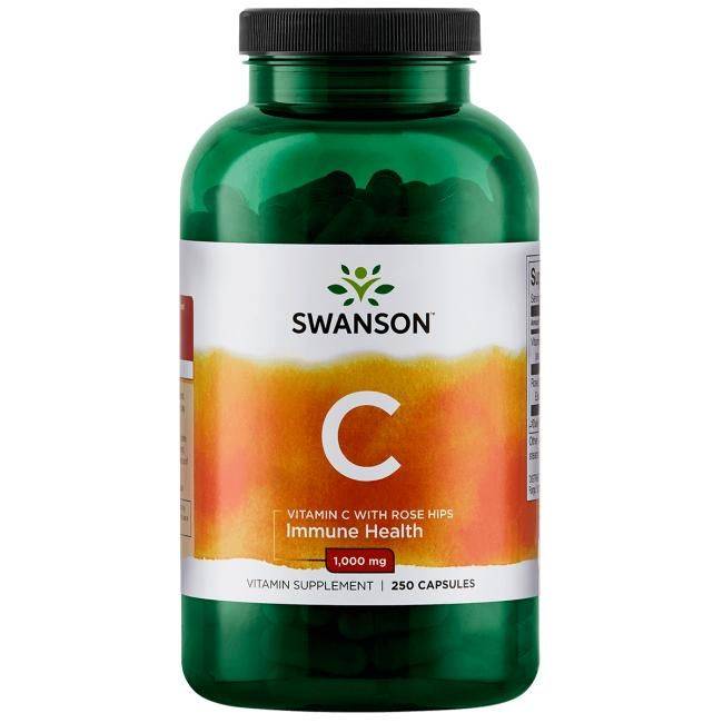 C-vitamin 1000 + Rosehips (250 kapsler, 1000 mg)