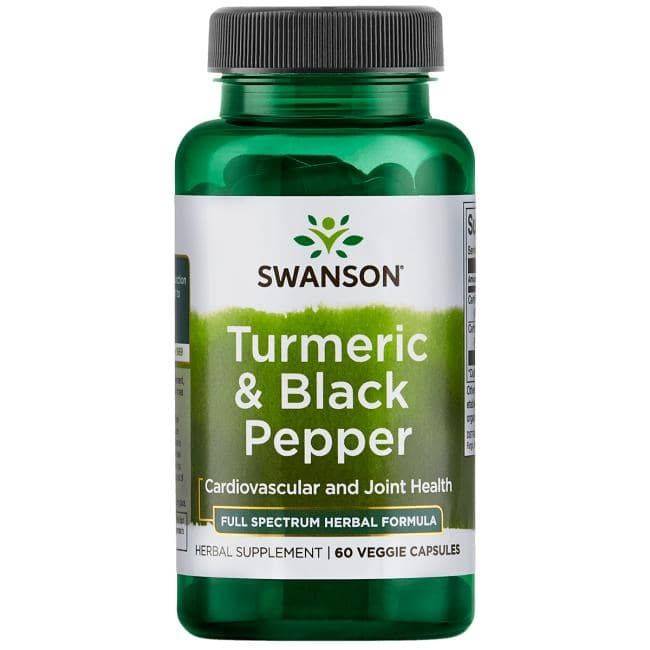 Turmeric og sort peber (60 Veg. Kapsler, 600 mg)